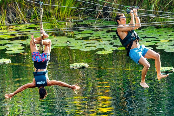 4-in-1 Cenote Tour Guided Experience with Breakfast, Lunch & Wine - K’áak Fire Cenote: Inner Tubes, Jungle Walls, and a Cool Down Swim
