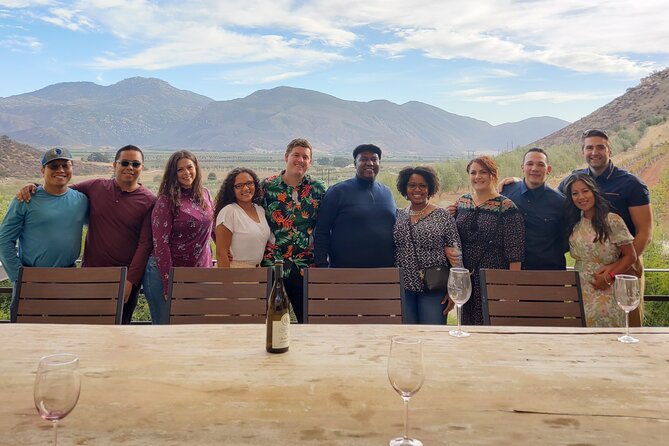 $99 Valle de Guadalupe Wine Tours - DayTrip to baja from San Diego - Stop 1 at Bruma Wine Garden: brunch under oak trees and mountain views