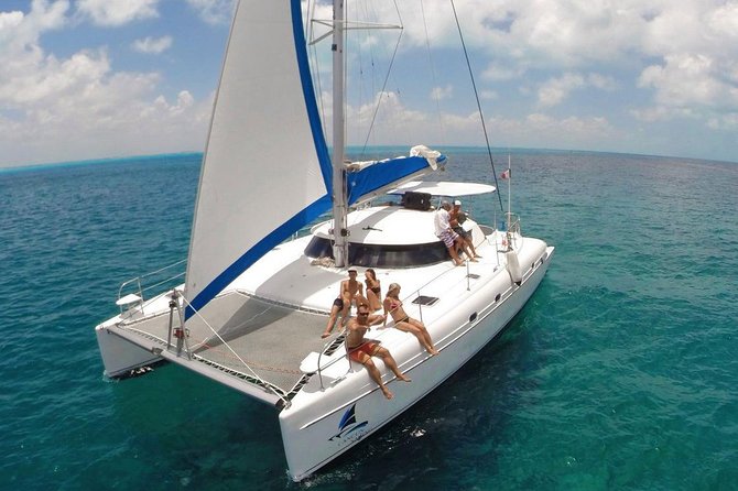 All Inclusive Caribbean adventure, reef snorkeling, Food & Drinks - Cancun to Isla Mujeres by catamaran: the vibe and the route