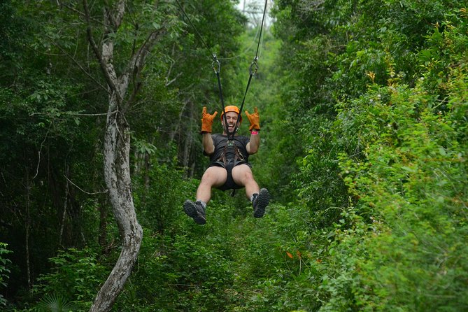 ATV Single & Zip Line from Cancun - Zip Line Over the Jungle Canopy, Harness Size Included