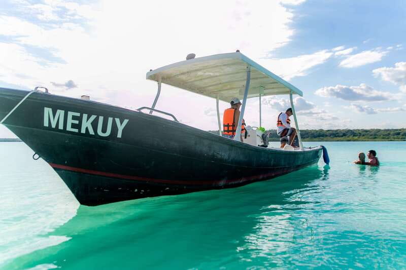 Bacalar: 3 Hour Boat Trip with Swimming & Drinks - The Bacalar Lagoon color is the whole point