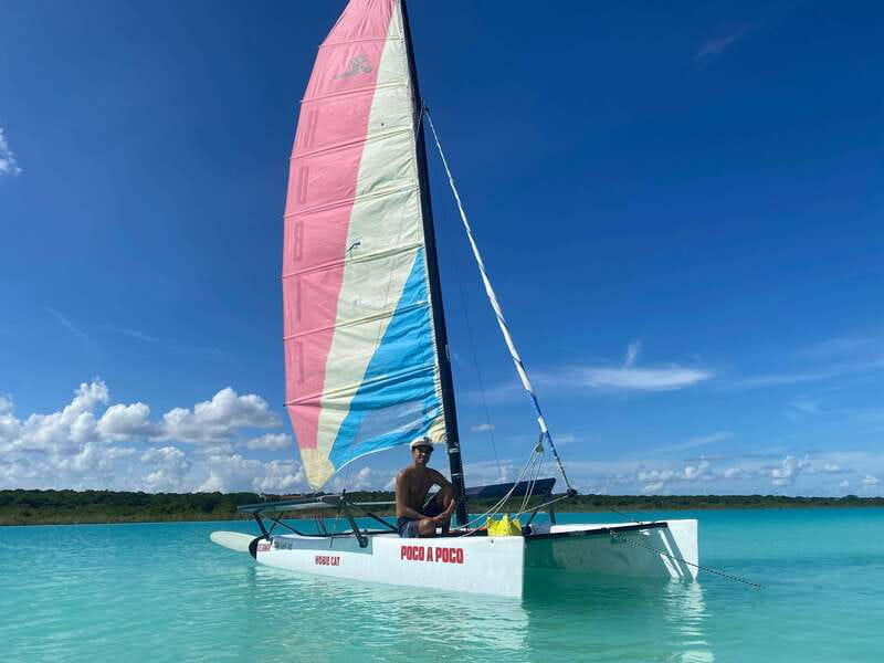 Bacalar: Sail Away with a Hobie Cat Catamaran - Bacalar lagoon, but on a Hobie Getaway catamaran