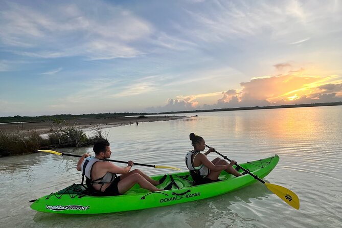 Bacalar Sunrise in Kayak - Canal de los Piratas: Quick Swim, Snorkel, and GoPro Moments