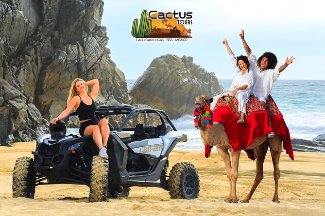Beach CAN-AM SXS X3 and Camel Ride in Cabo - Cactus Park stop: where check-in runs like a timer