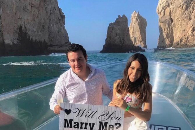 Cabo's Original Clear Boat Tour: See all of the tourist locations - Stop 2: Pelican Rock and the fish you can actually see