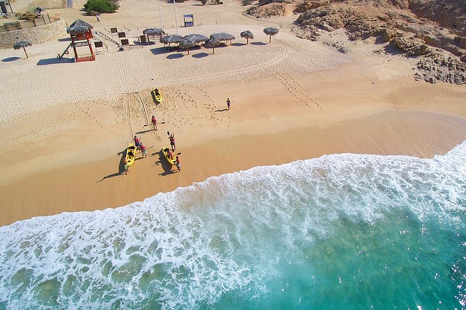 Cabo San Lucas Glass Bottom Kayak Tour and Snorkel at Two Bays - Santa María Bay: clear water and a calm first step