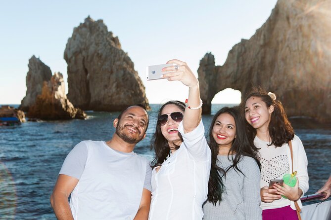 Cabo Sunset Dinner Cruise: Fajitas, Lands End and Party - Marina Cabo San Lucas stop, seeing the coastline start to glow