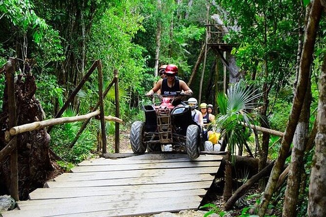 Cancun Horseback Riding, ATV, Ziplines, Cenote, Lunch and Drinks - Zipline Circuit With Suspension Bridge and Spider Web