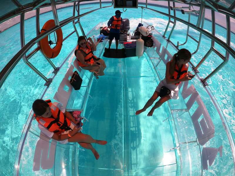 Cancún: Nichupté Lagoon Transparent Boat Tour with Drinks - 1.5 Hours of Stops, From Scenic Glide to Marine Life Viewing