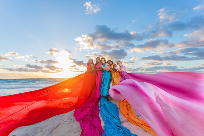 Flying dress photoshoot cancun - Poses, timing, and the reality of wind and a heavy dress