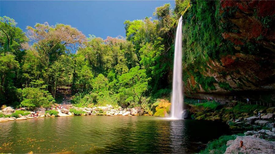 From San Cristóbal: Agua Azul and Palenque Day Trip - Misol-Ha Waterfall: Where Height and Mist Do the Work
