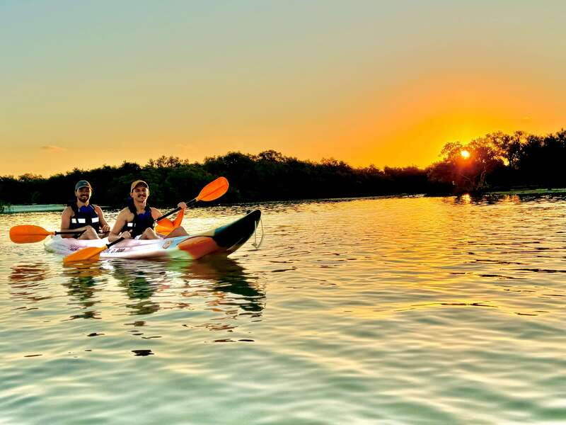 Holbox: Sunrise & Mangrove Kayak Tour - The flamingo kayaks and the sunrise you watch from the right angle
