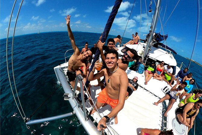 Isla Mujeres Catamaran + Snorkel + Open Bar on board + Buffet - On the Catamaran: Open Bar, Snorkel Gear, and What Happens at Sea