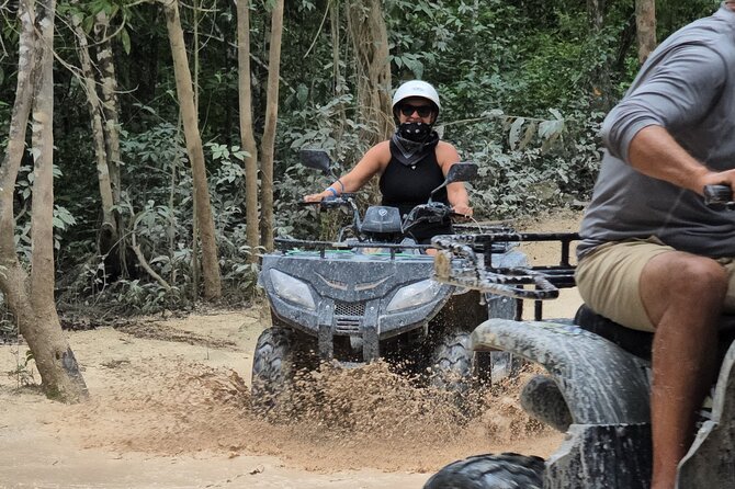 Jade Caverns and Mayan Village Cozumel ATV TOUR - Gear, Comfort, and Staying Put Together in Wet Weather