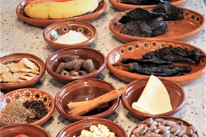 Make your own Mole Poblano in Puerto Vallarta - What you eat: chicken mole, vegetarian mole, rice, and a market-made drink