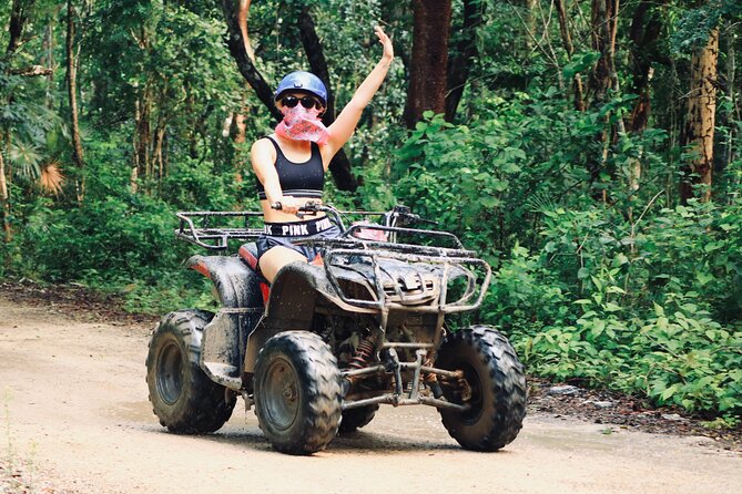 Maya Adrenaline Tulum: Cenote + 5 Ziplining + ATV Adventure - Cenote Swim: Ladder Access, Sacred Vibes, and Chilly Water