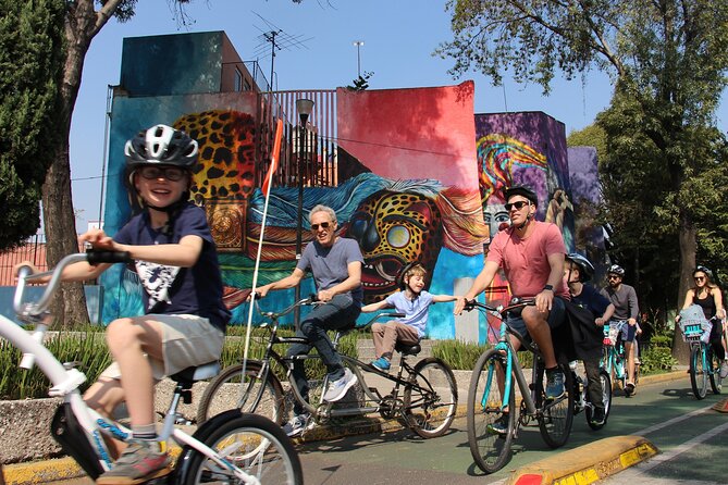 Mexico City; ART NACO : Murals & Street Art Bike Tour - Pushkin Garden Break and the Rome Chic Stop