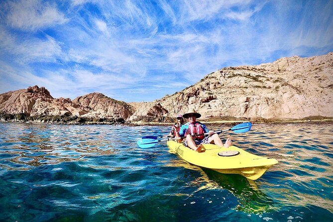 Private Glass bottom Kayak and snorkel at two Bays - Santa María Beach setup: gear, briefing, then your kayak paddle