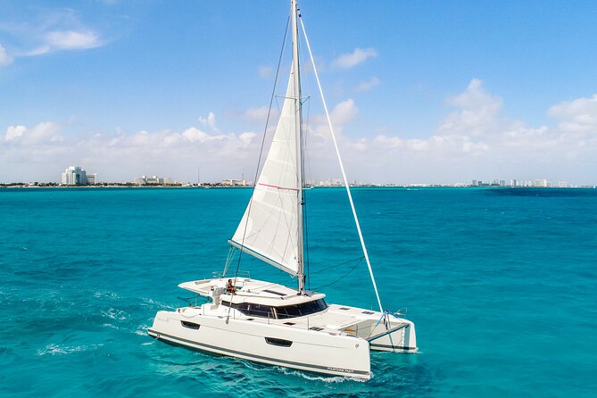 Private Luxury Catamaran Cancun to Isla Mujeres | For up to 30 pp - The 47-Foot Catamaran Ride: What Luxury Feels Like Here