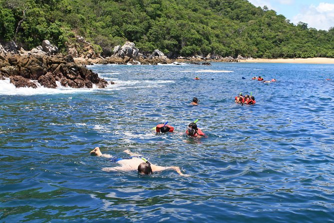 Private Tour Seven Bays, Huatulco HT - Snorkeling from the boat, with real-world sea conditions