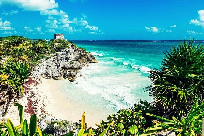 Private Tour to Tulum Ruins, Swim with turtles and Cenote Cave - Cenote Nohoch swim: jungle air, limestone water, and a guide in the cavern