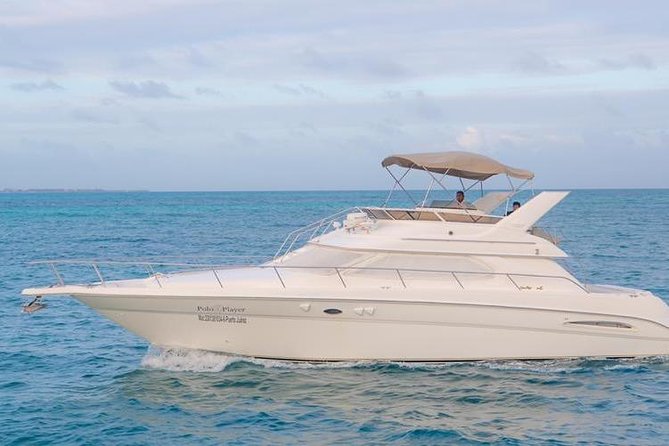 Private Yacht Rental Sea Ray 46ft Cancun 23P3 - Snorkeling and anchoring at Playa Norte, plus how the crew handles wind