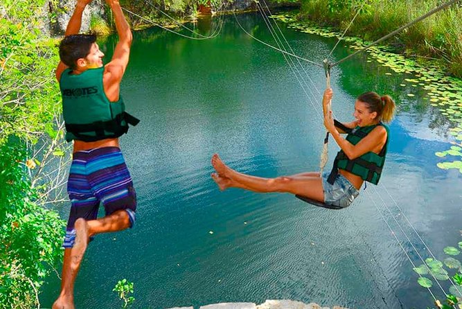 Sacred Adventure at Xenotes! 4 Different Cenotes + Round Transportation - Zip Lining and Rappelling, the “Adventure Layer” of the Day