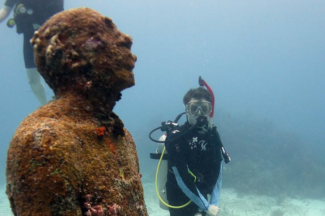 Scuba diving at MUSA the underwater museum for certified divers - Stop Two at Manchones Reef: Statues Meet Reef Life