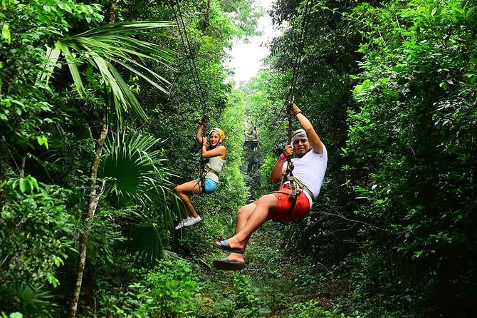 Snorkel, ATV, Zipline and Cenote Adventure from Cancun - Zipline at Boca del Puma: the adrenaline payoff and the upside-down moment