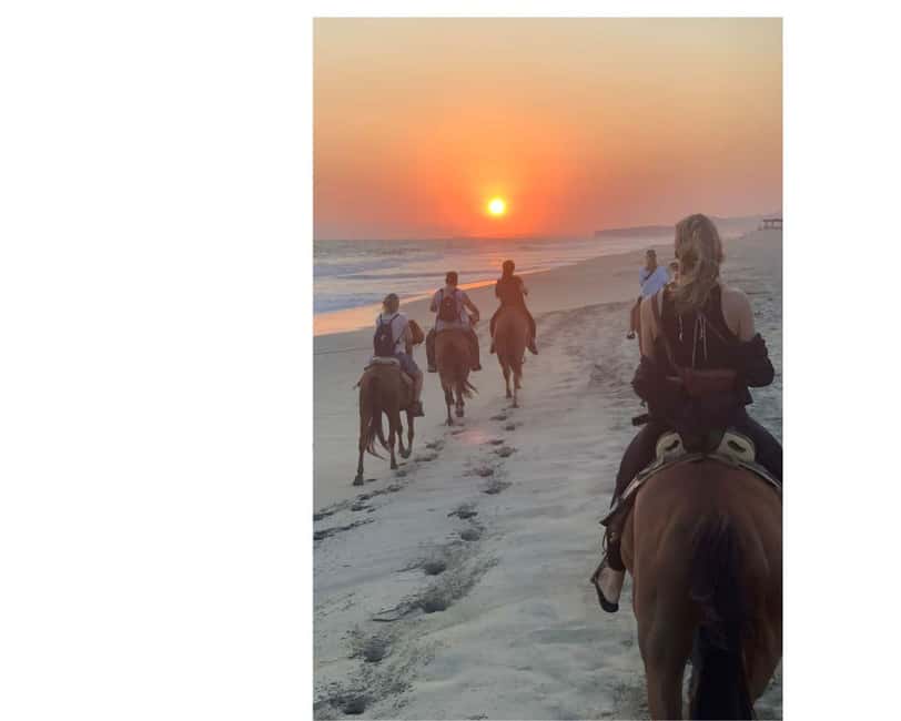 Sunset by Horse on the Beach - The Sunset Beach Moment: Trotting or Galloping In Front of the Sea