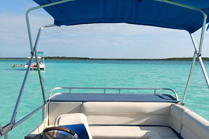 Tour of the Lagoon of Bacalar on pontoon -Collective- - Why Bacalar’s Lagoon looks unreal from a pontoon