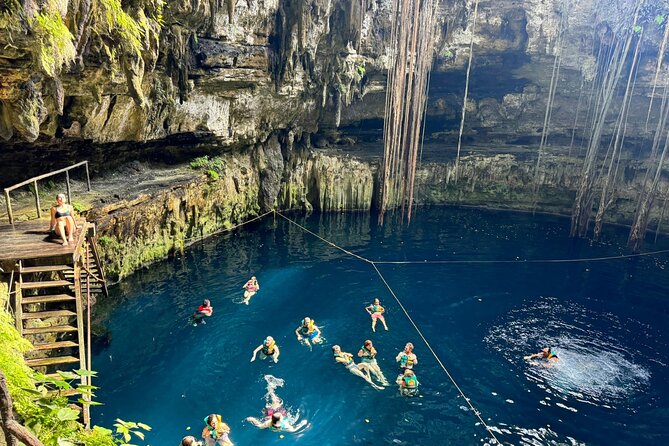 Tour Valladolid, Cenote Suytun and Cenote Oxman from Mérida - Entering Suytun Cenote: Swim Time, Photos, and a Ritual Moment